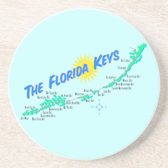 Florida befestigt Retro Illustration der Karte Untersetzer (Vorne)