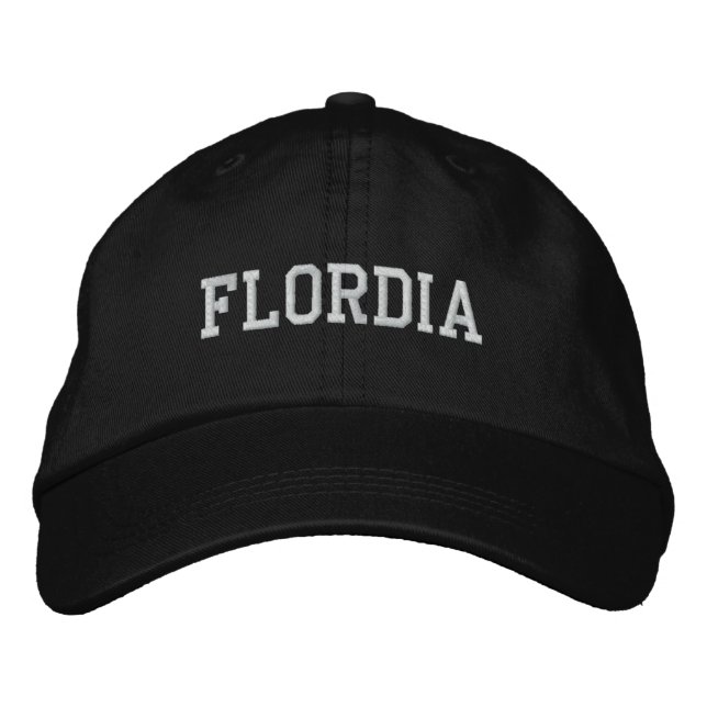 Florida bestickte, anpassbare Cap Black Bestickte Kappe (Vorderseite)