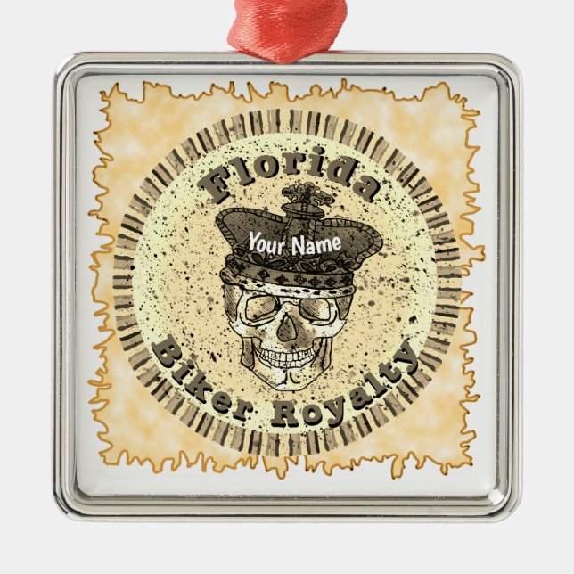 Florida Biker  Ornament Aus Metall (Vorne)