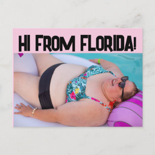 FLORIDA BIKINI BIG MÄDCHEN BBW SCHÖNHEIT STRAND Po Postkarte