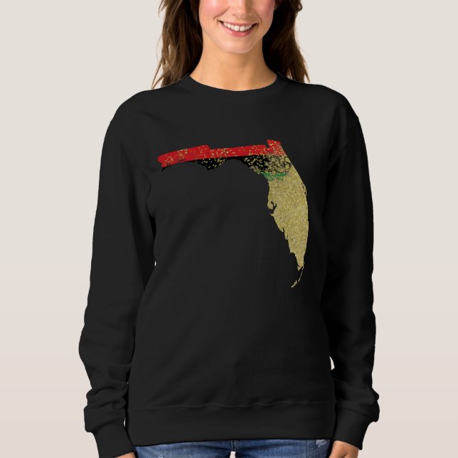 Florida  Black Pride Pan African Flag Home Hometow Sweatshirt (Vorderseite)