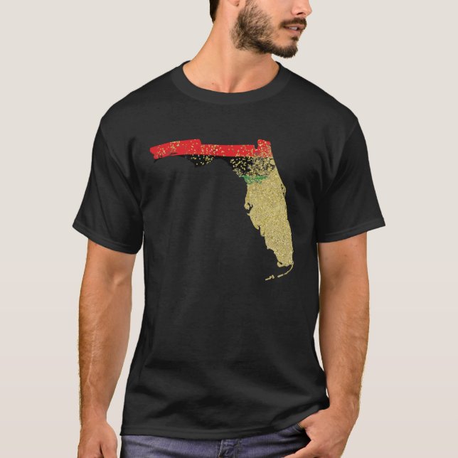 Florida  Black Pride Pan African Flag Home Hometow T-Shirt (Vorderseite)