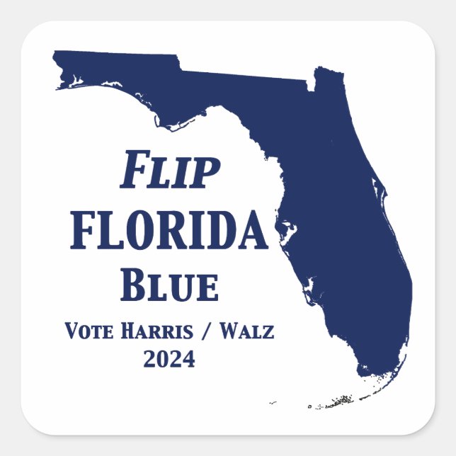 Florida Blue 2024 Square Sticker gedreht (Vorderseite)