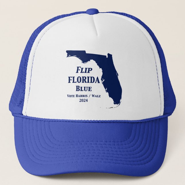 Florida Blue 2024 Square Sticker gedreht Truckerkappe (Vorderseite)