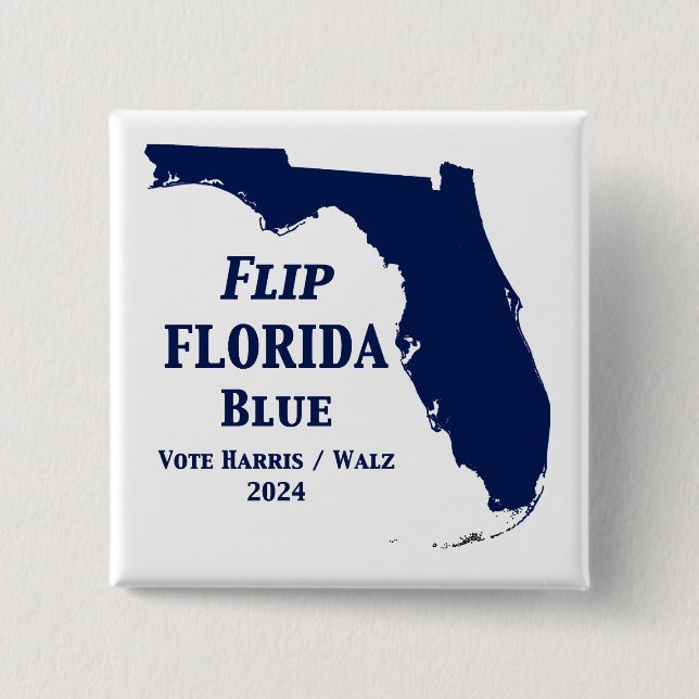Florida Blue im Jahr 2024 gedreht Button (Vorderseite)