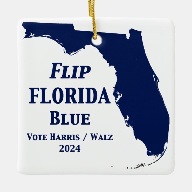 Florida Blue im Jahr 2024 gedreht Keramikornament (Vorderseite)