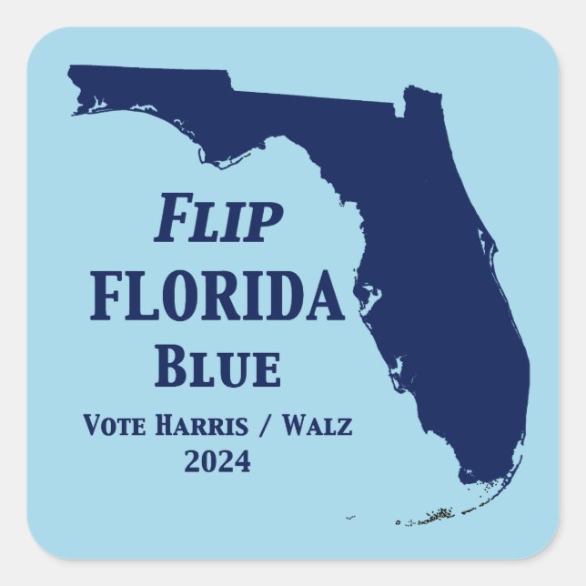 Florida Blue im Jahr 2024 gedreht Quadratischer Aufkleber (Vorderseite)