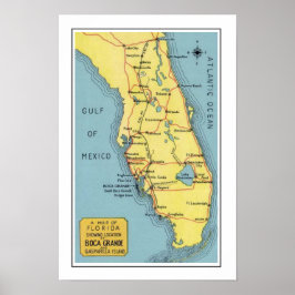 Florida Boca Grande Karte Poster drucken