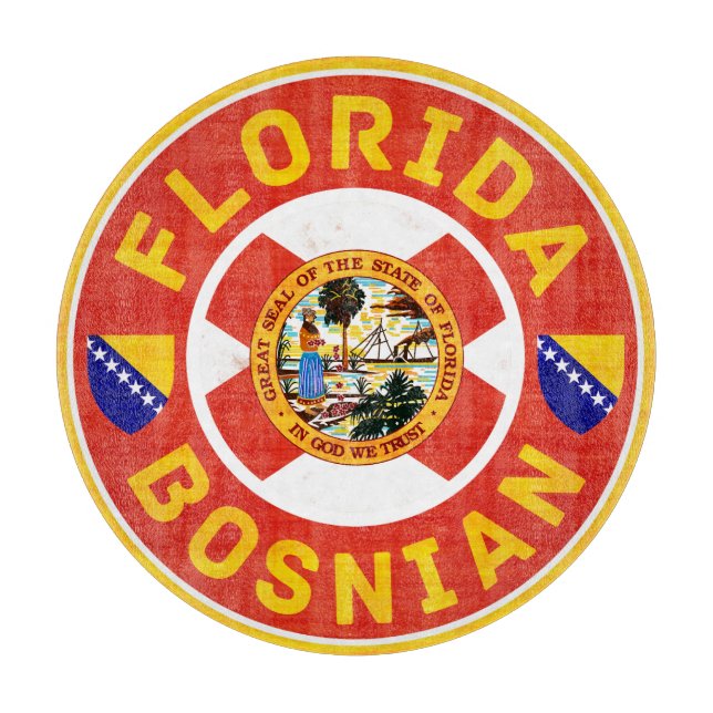 Florida Bosnian American Cutting Board Schneidebrett (Vorderseite)