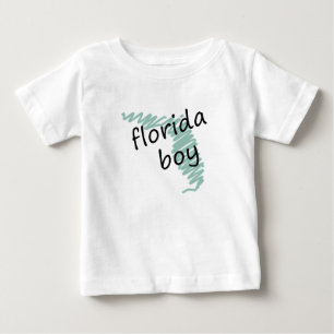 Florida Boy auf Child's Florida Map Zeichnend Baby T-shirt