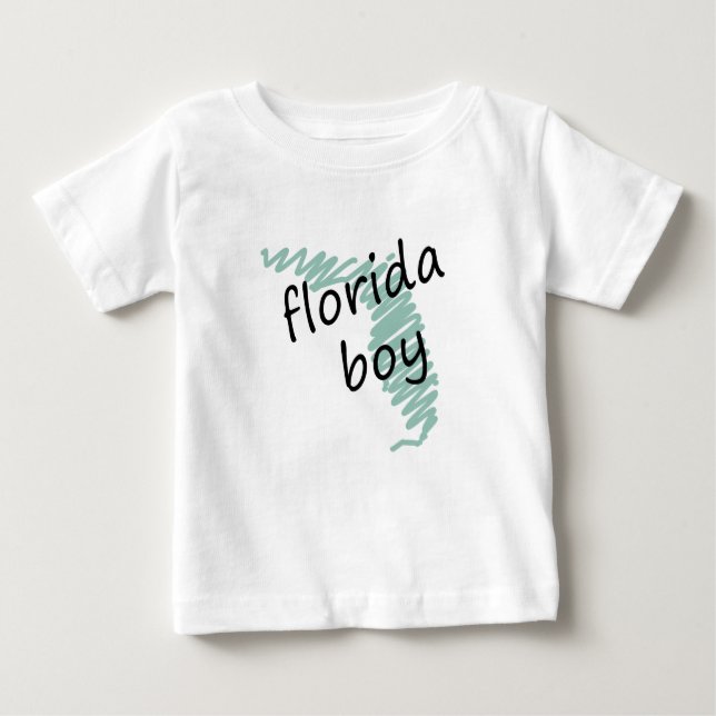 Florida Boy auf Child's Florida Map Zeichnend Baby T-shirt (Vorderseite)