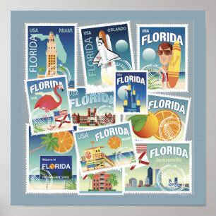 Florida-Briefmarke Poster