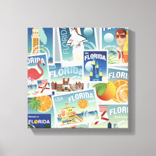 Florida-Briefmarken Leinwanddruck