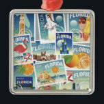 Florida-Briefmarken Ornament Aus Metall<br><div class="desc">Dieses Ausrüstungsbeschreibungen eine Collage von Szenen von Florida.</div>