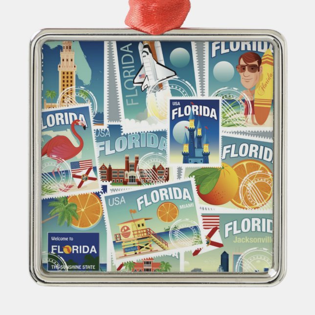 Florida-Briefmarken Ornament Aus Metall (Vorne)