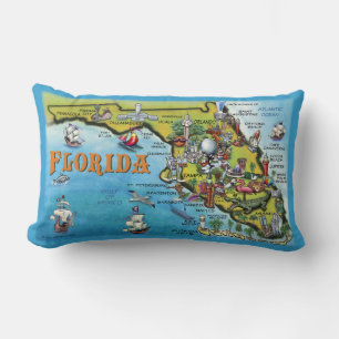 Florida Cartoon-Karte Lendenkissen