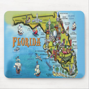 Florida-Cartoon-Karte Mousepad