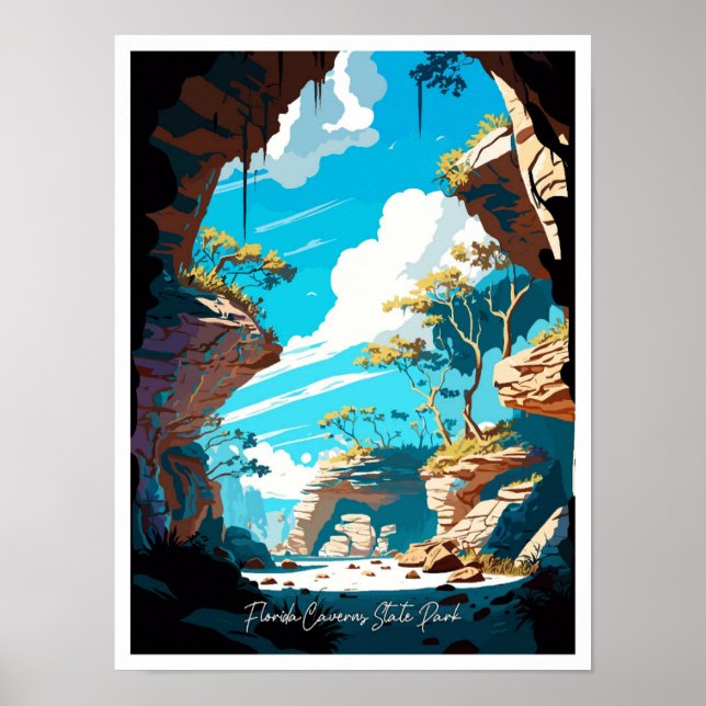 Florida Caverns Kunst, Dichtung und Musik Poster (Vorne)