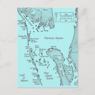 Florida Charlotte Hafen Vintage Karte Postkarte