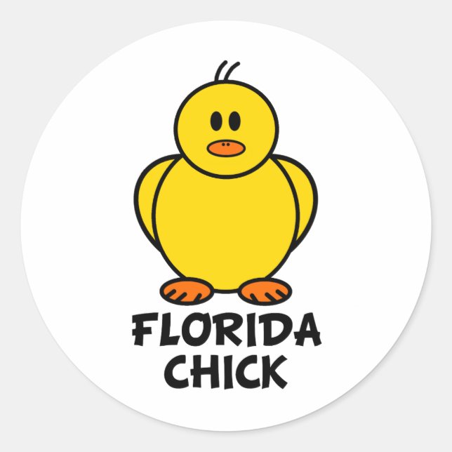 Florida Chick Runder Aufkleber (Vorderseite)