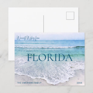 FLORIDA CHRISTMAS CARD BEACH THEMED POSTCARD FEIERTAGSPOSTKARTE