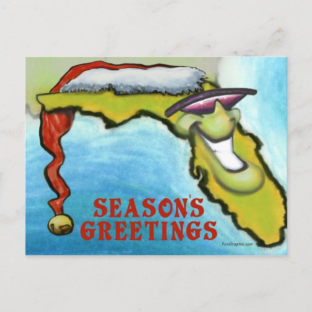 Florida Christmas Feiertagspostkarte (Vorderseite)
