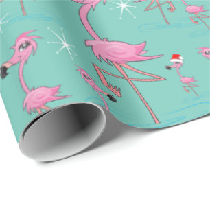 Florida Christmas Flamingos Wrapping Paper Geschenkpapier