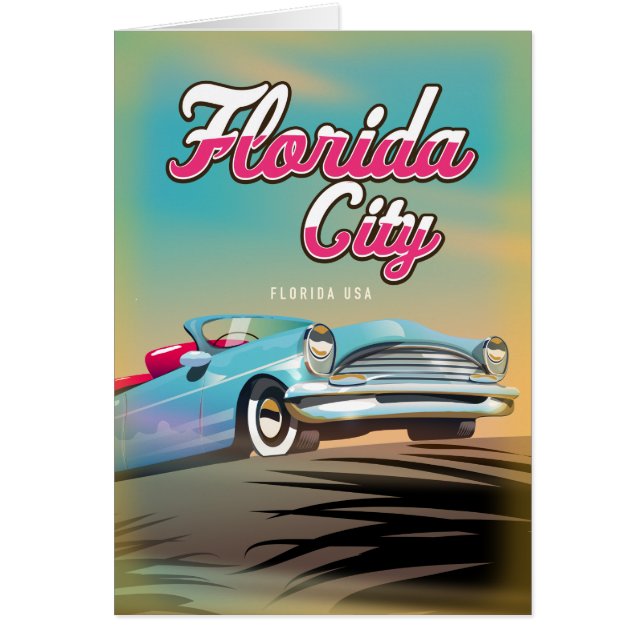 Florida City Vintage Reiseplakat (Vorne)