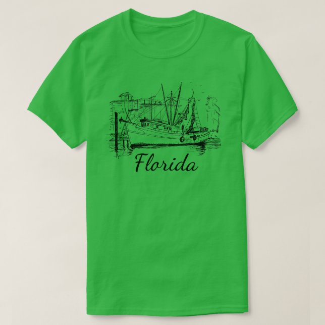 Florida Classic Shrimp Boat Long Sleeve T-Shirt (Design vorne)