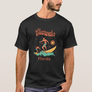 Florida Clearwater FL Surfer Surfen Angeln Brett T-Shirt