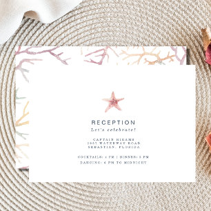 Florida Coastal Beach Empfang Hochzeit Begleitkarte