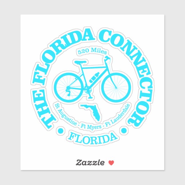 Florida Connector Trail (Radfahren) Aufkleber (Blatt)