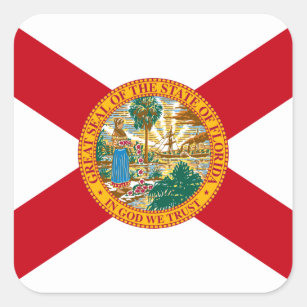 Florida Der Sonnenschein-Staat Floridians US-Flagg Quadratischer Aufkleber