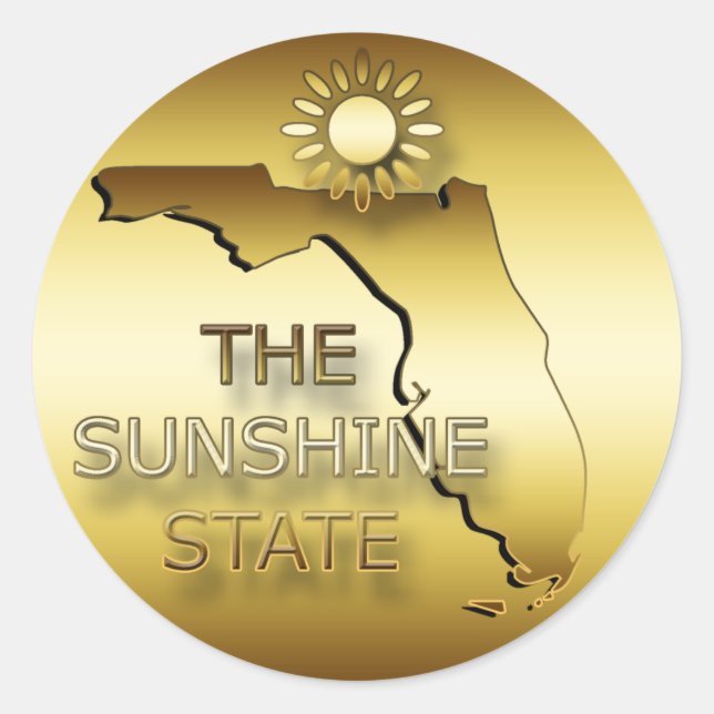 FLORIDA DER SONNENSCHEIN STAAT RUNDER AUFKLEBER (Vorderseite)