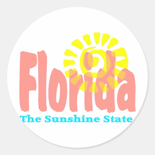 Florida Der Sonnenschein-Staat Runder Aufkleber (Vorderseite)