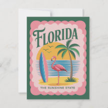Florida Der sonnige Staat Vintag Flamingo Beach