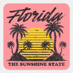 Florida Der Sunshine-Staat Quadratischer Aufkleber