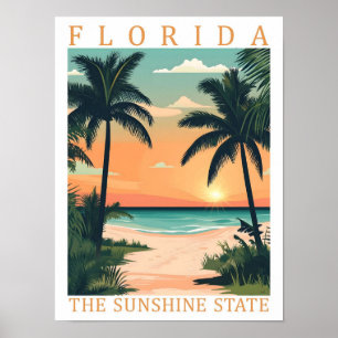 Florida der Sunshine-Staat USA Reiseort Poster