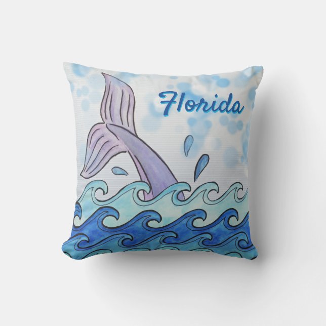 Florida Dolphin Schwanz Kissen (Vorderseite)