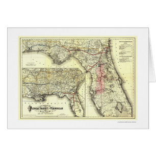 Florida-Durchfahrt-Eisenbahn-Karte 1882