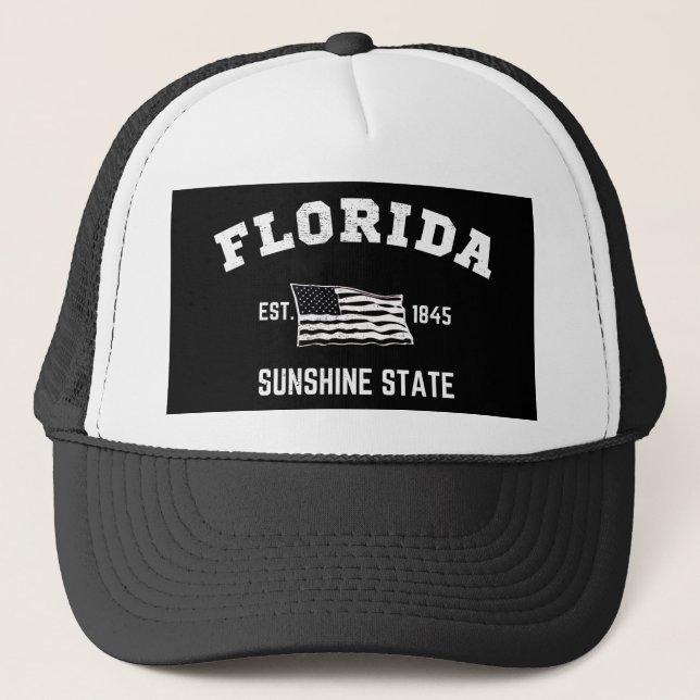 Florida Est, 1845 Sunshine Staat Truckerkappe (Vorderseite)