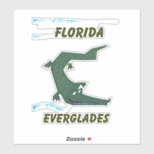 Florida Everglades Alligator Urlaubskunst. Aufkleber