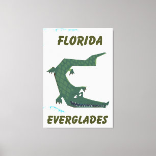 Florida Everglades Alligator Urlaubskunst. Leinwanddruck