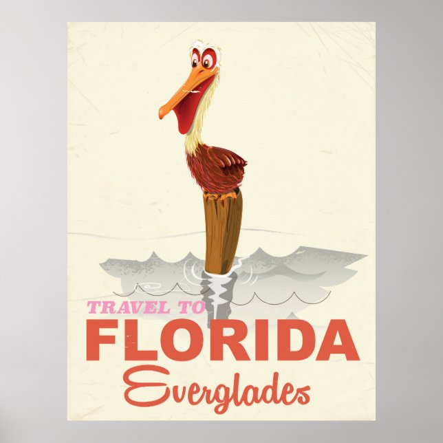 Florida everglades Vintage Reiseplakat Poster (Vorne)