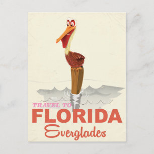 Florida-Everglades Vintage-Reiseposter Postkarte