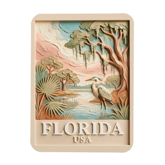 Florida-Everglades-Wildtier-Vogel-Textur-Landschaf Magnet (Vertikal)