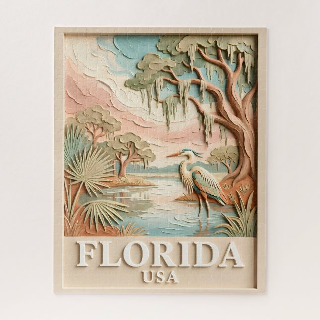 Florida-Everglades-Wildtier-Vogel-Textur-Landschaf Puzzle (Vertikal)