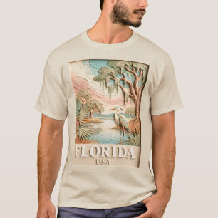 Florida-Everglades-Wildtier-Vogel-Textur-Landschaf T-Shirt