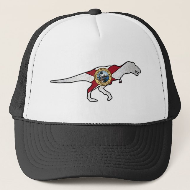 Florida-Fahnenrexdinosaurierhut Truckerkappe (Vorderseite)