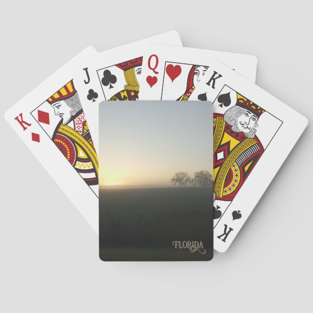 Florida Farm Morning Sunrise Natural Fotografy Spielkarten (Rückseite)